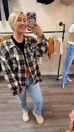 Nora  Brown Checked Flannel