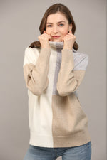 Fate Mock Neck Color Block Sweater