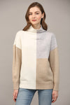 Fate Mock Neck Color Block Sweater