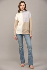 Fate Mock Neck Color Block Sweater