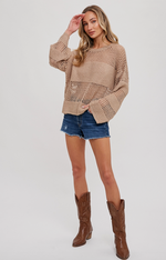 Open-Knit Sweater Pullover