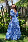 Amy Kimono Dress in Laucala Island Blue Teal